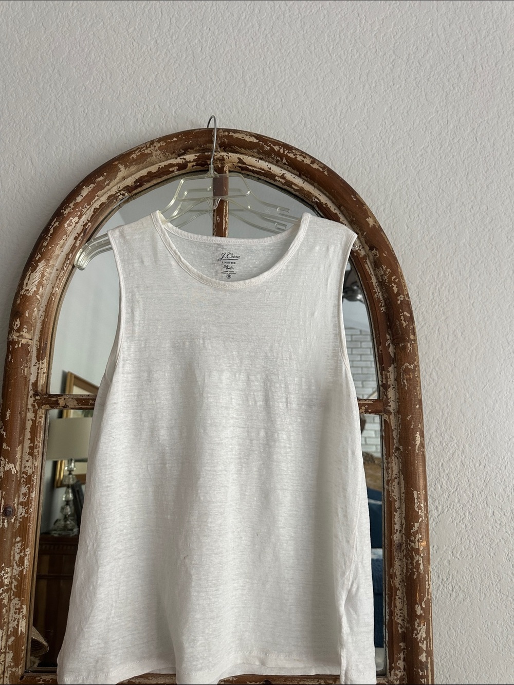 J. Crew Cream Linen-Blend Sleeveless Tank